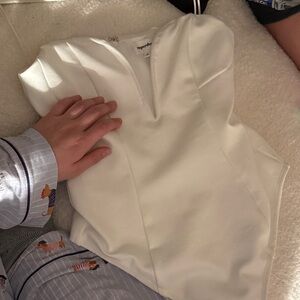 Superdown bodysuit white Gianna sweetheart bodysuit